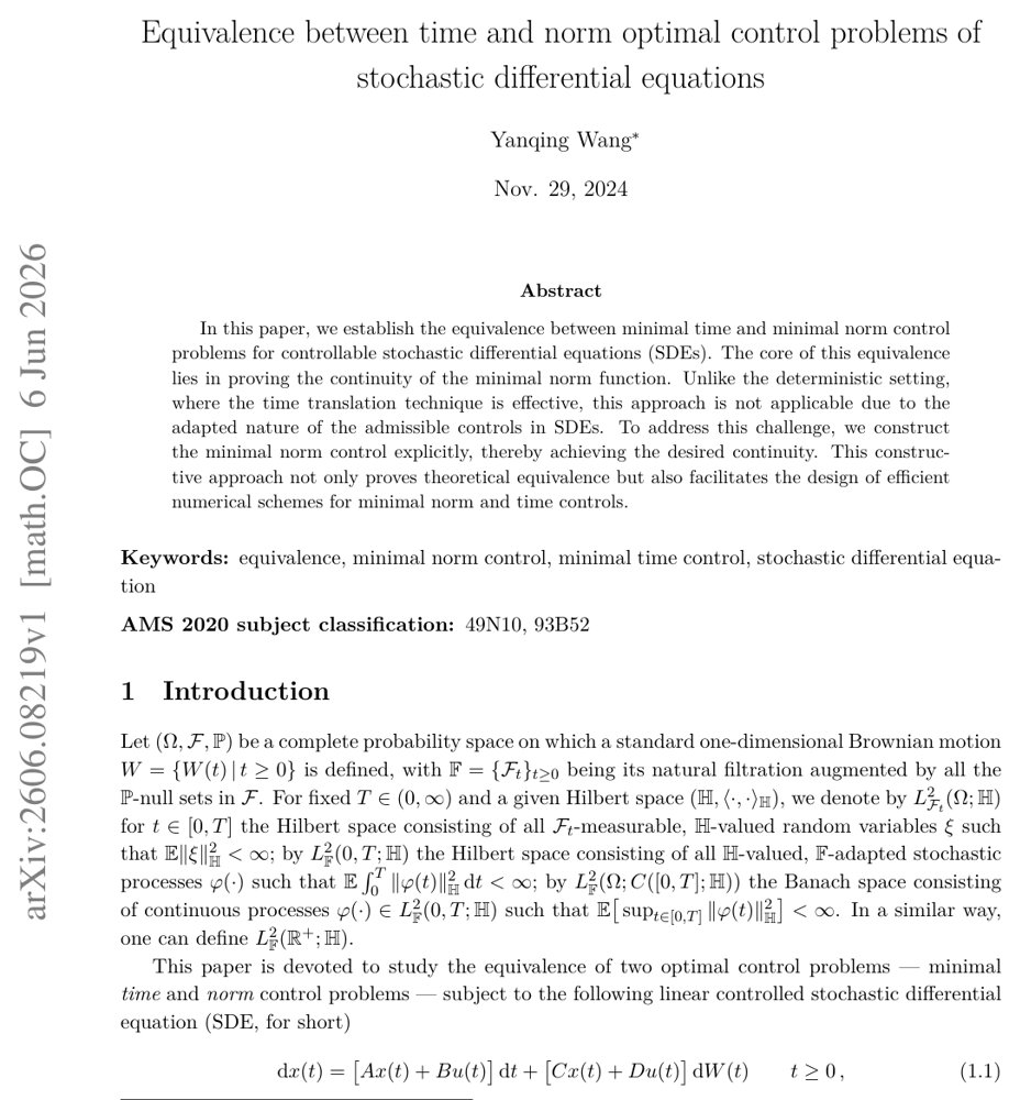 Equivalence between time and norm optimal control problems of stochastic differential equations Figure 1