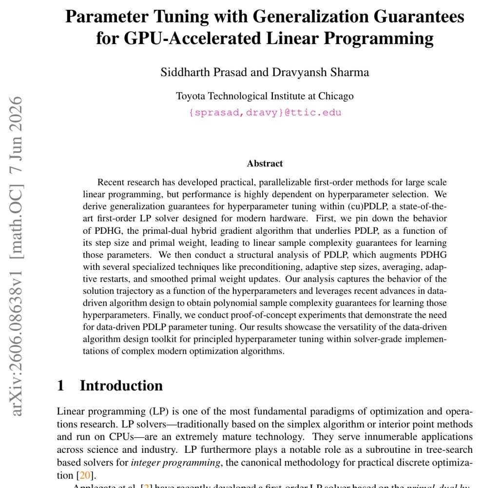 Parameter Tuning with Generalization Guarantees for GPU-Accelerated Linear Programming Figure 1