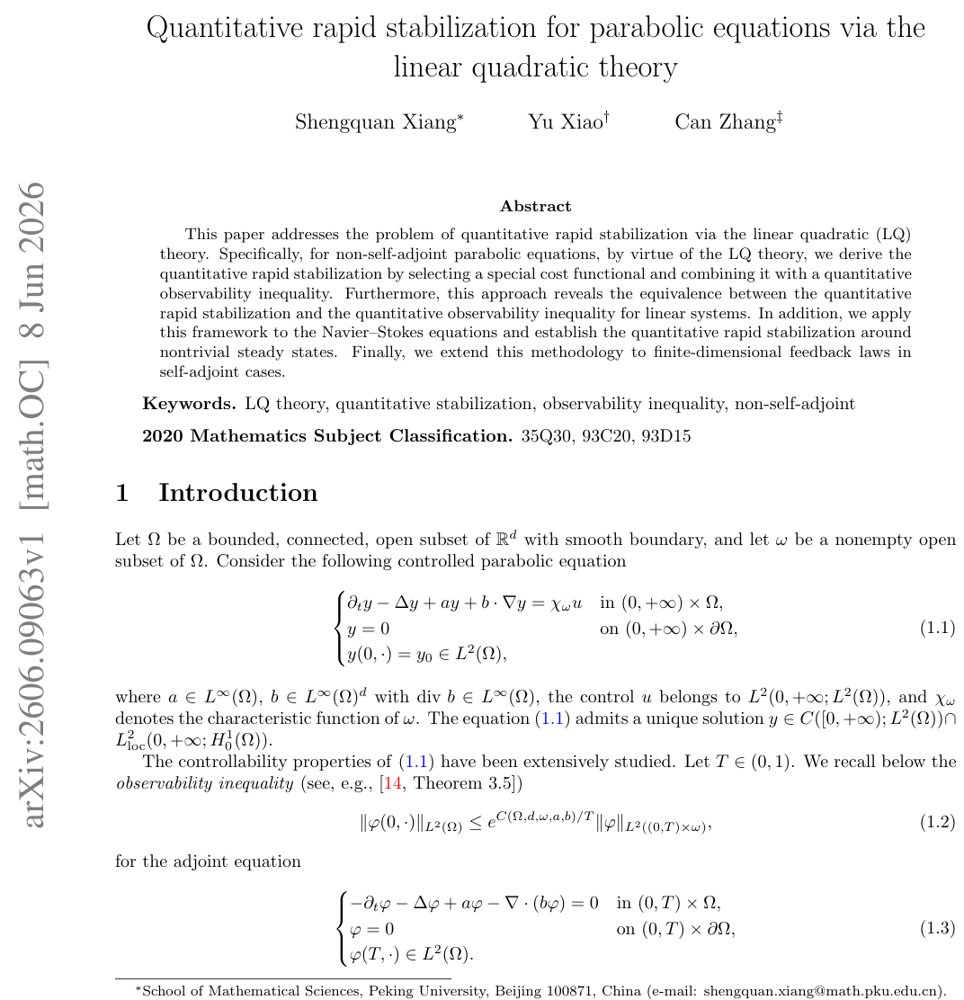 Quantitative rapid stabilization for parabolic equations via the linear quadratic theory Figure 1