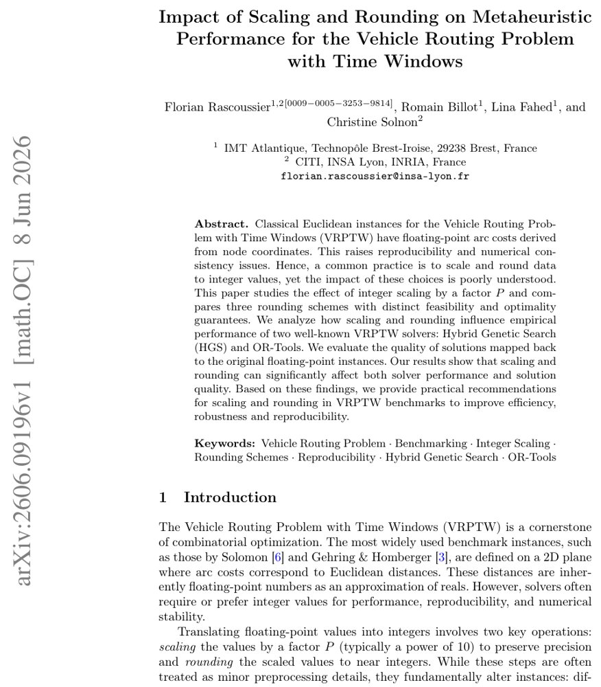 Impact of Scaling and Rounding on Metaheuristic Performance for the Vehicle Routing Problem with Time Windows Figure 1