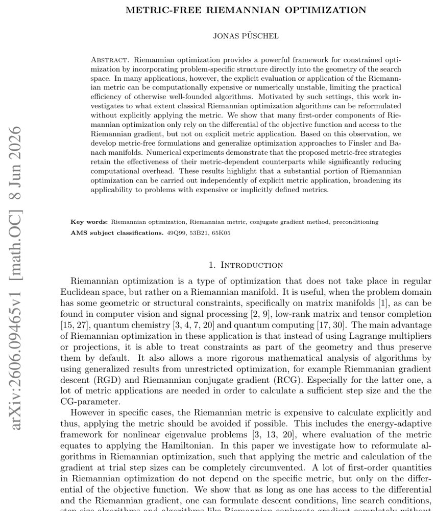 Metric-Free Riemannian Optimization Figure 1