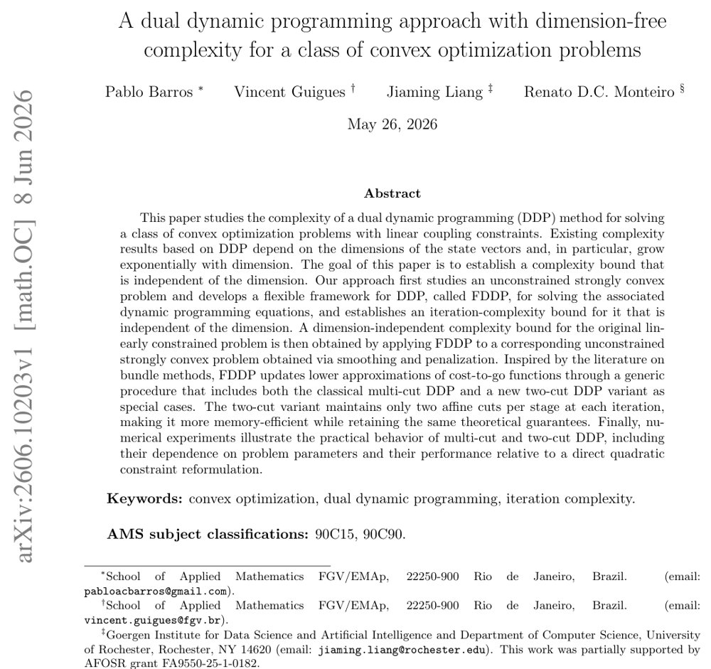 A dual dynamic programming approach with dimension-free complexity for a class of convex optimization problems Figure 1
