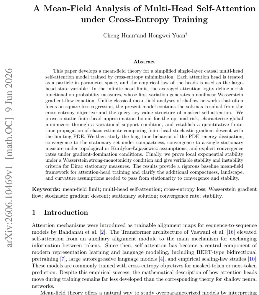 A Mean-Field Analysis of Multi-Head Self-Attention under Cross-Entropy Training Figure 1
