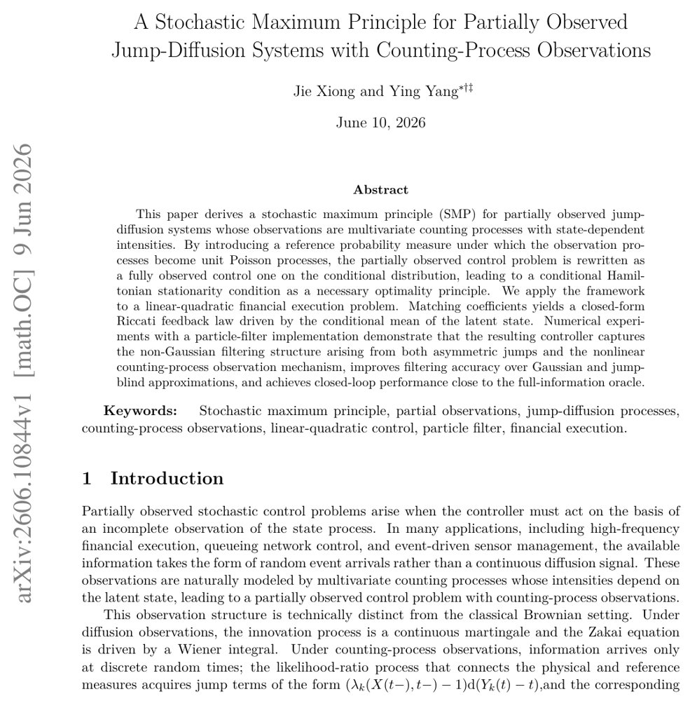 A Stochastic Maximum Principle for Partially Observed Jump-Diffusion Systems with Counting-Process Observations Figure 1