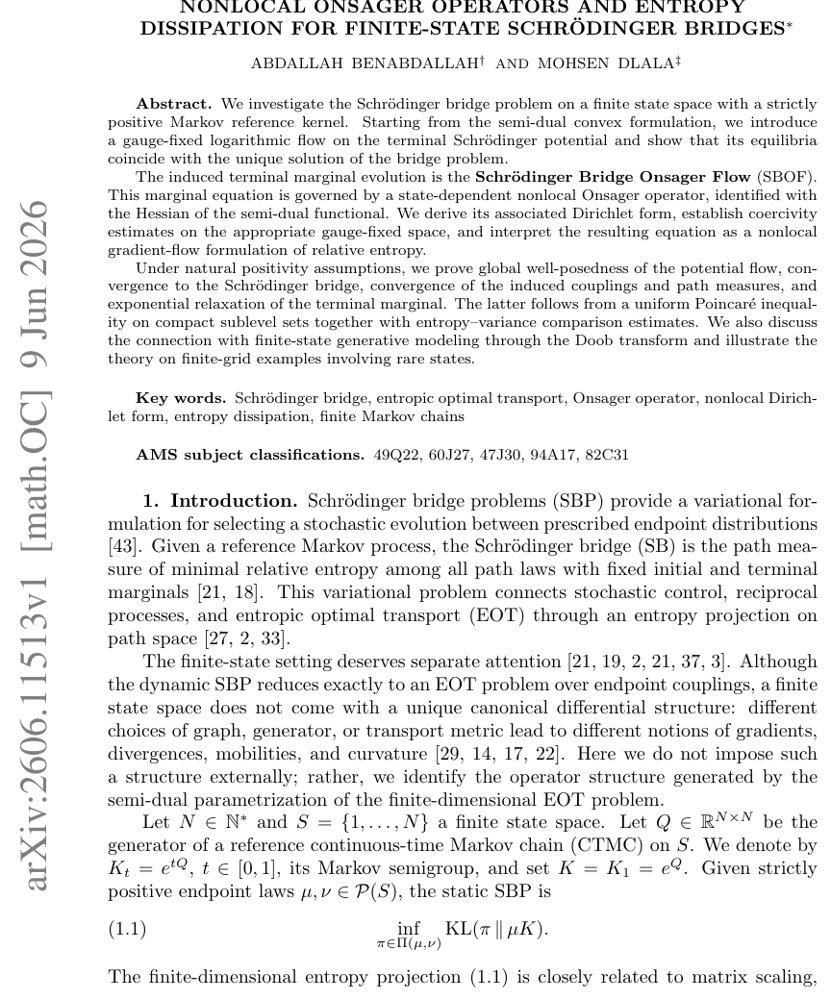 Nonlocal Onsager Operators and Entropy Dissipation for Finite-State Schrödinger Bridges Figure 1