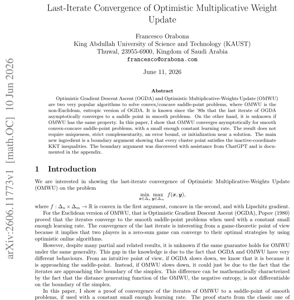 Last-Iterate Convergence of Optimistic Multiplicative Weight Update Figure 1