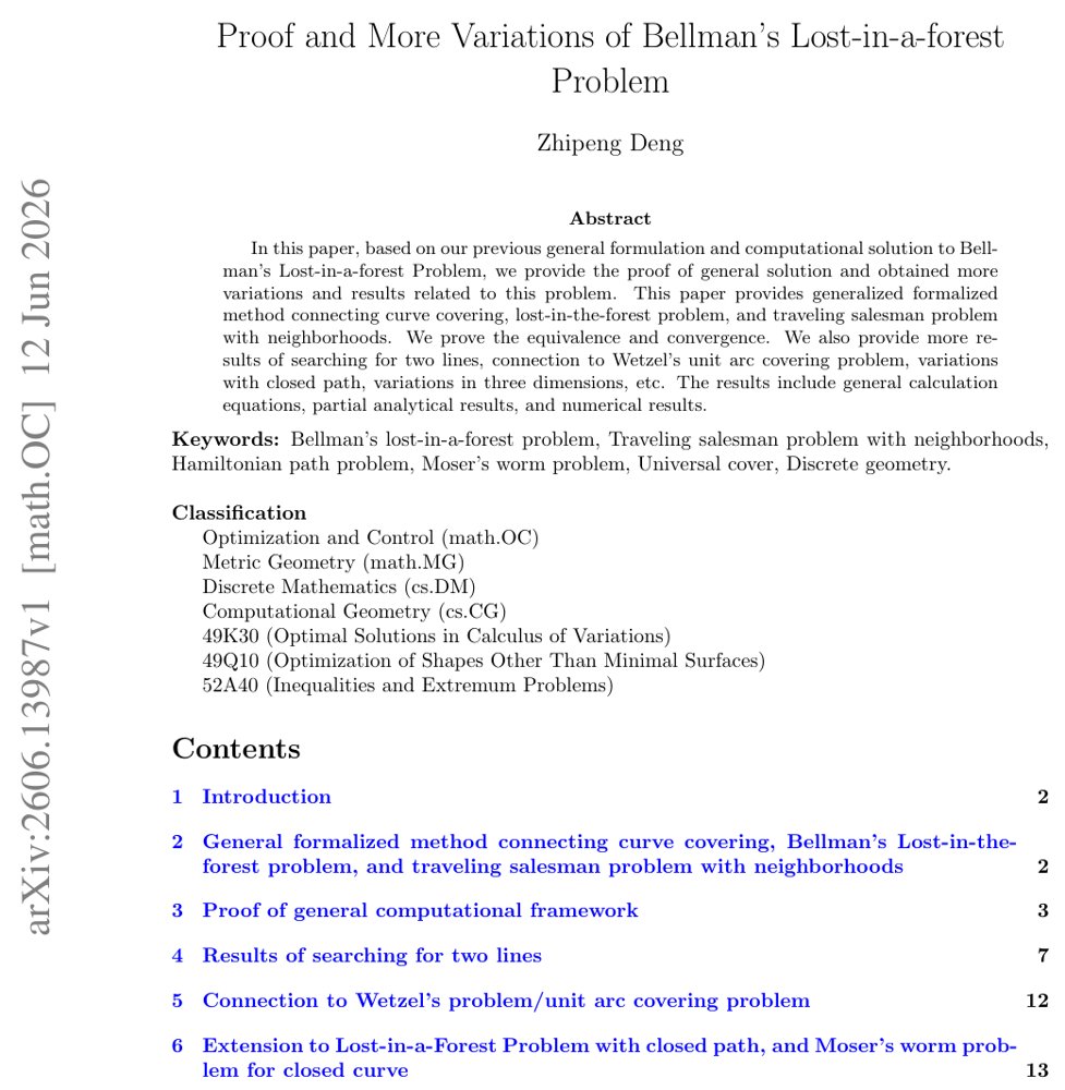 Proof and More Variations of Bellman's Lost-in-a-forest Problem Figure 1