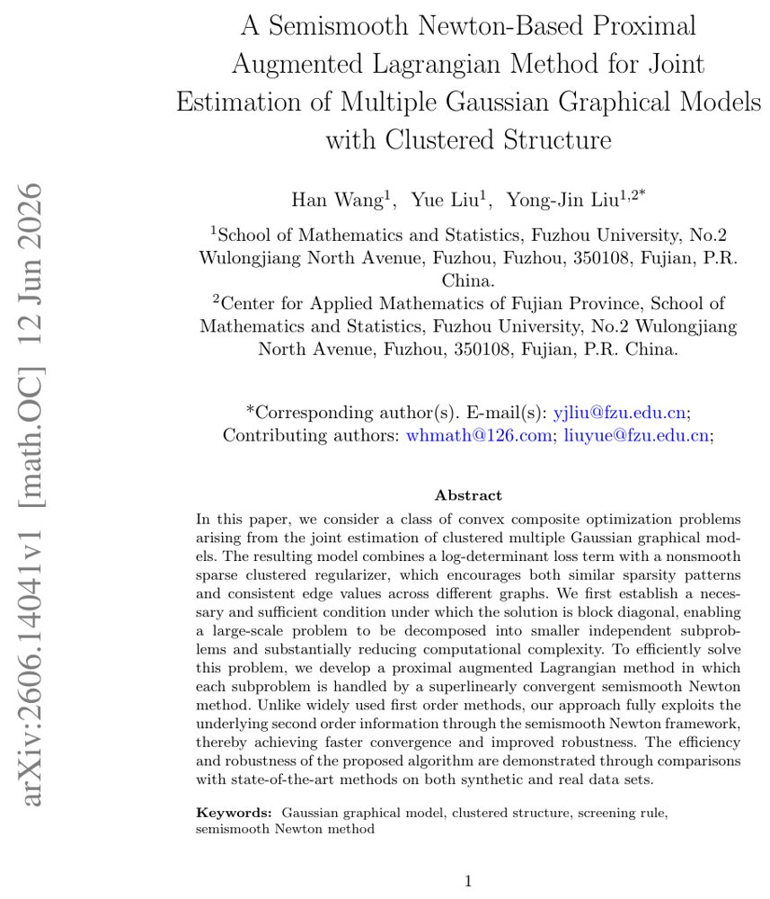 A Semismooth Newton-Based Proximal Augmented Lagrangian Method for Joint Estimation of Multiple Gaussian Graphical Models with Clustered Structure Figure 1