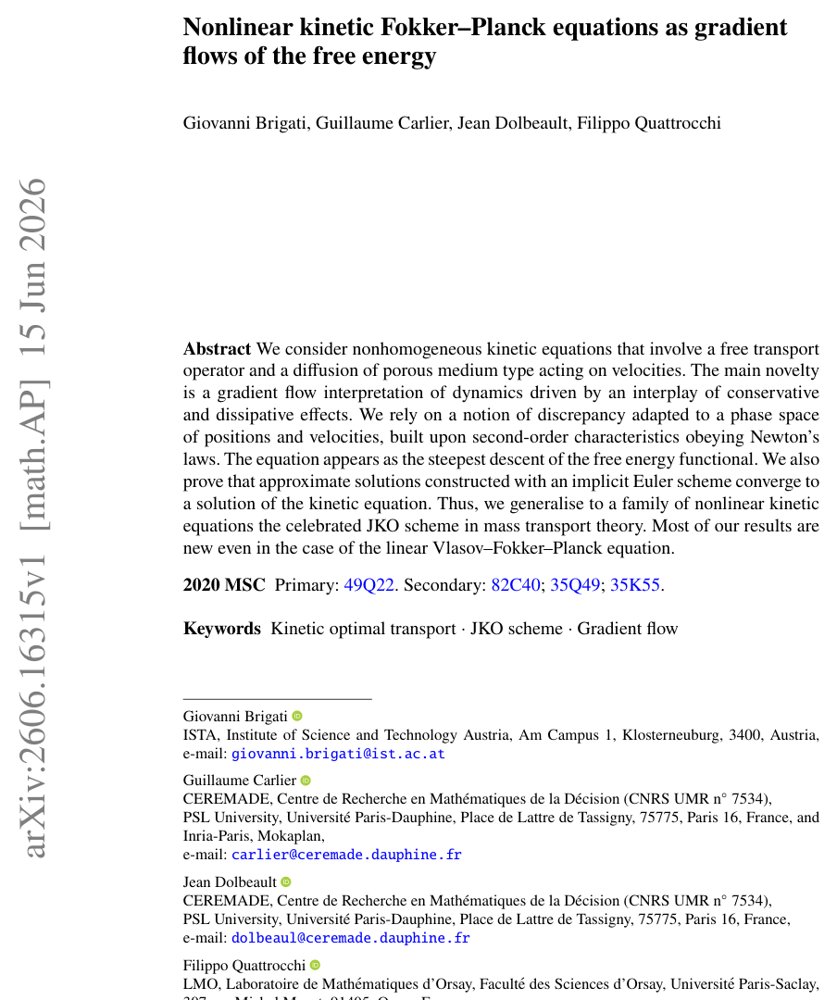 Nonlinear kinetic Fokker-Planck equations as gradient flows of the free energy Figure 1