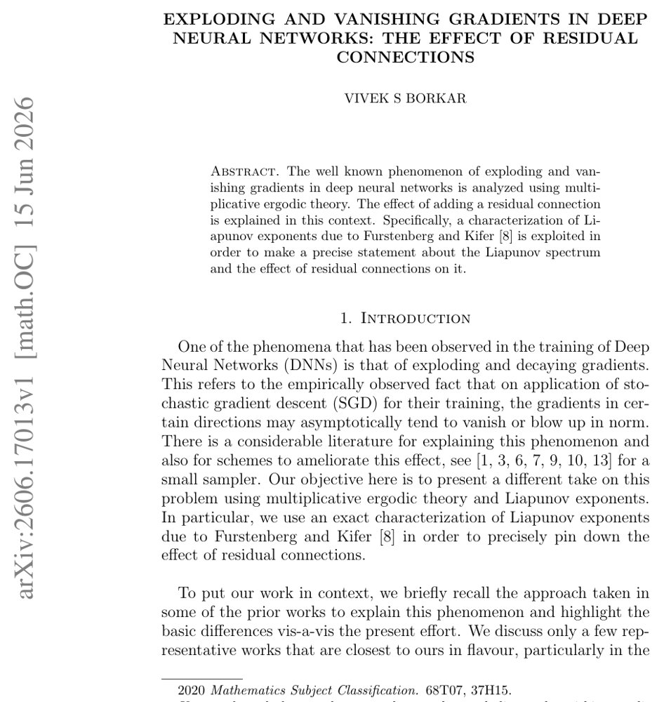 Exploding and vanishing gradients in deep neural networks: the effect of residual connections Figure 1