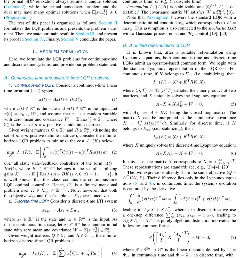 On the Strong Duality in Continuous-time and Discrete-time Linear Quadratic Regulators Figure 1