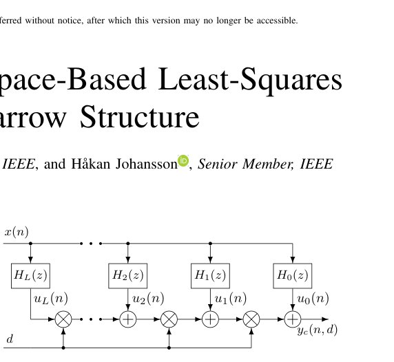 A Unified Analytical Nullspace-Based Least-Squares Design of the Farrow Structure Figure 1