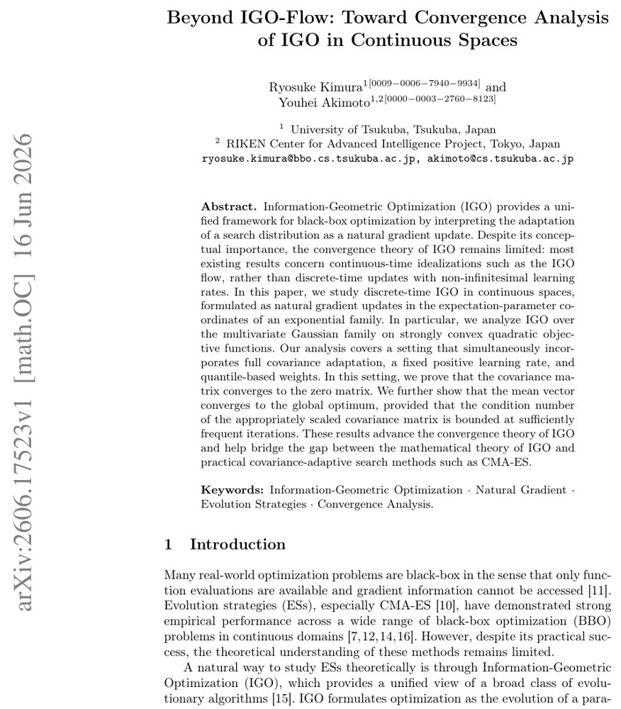 Beyond IGO-Flow: Toward Convergence Analysis of IGO in Continuous Spaces Figure 1
