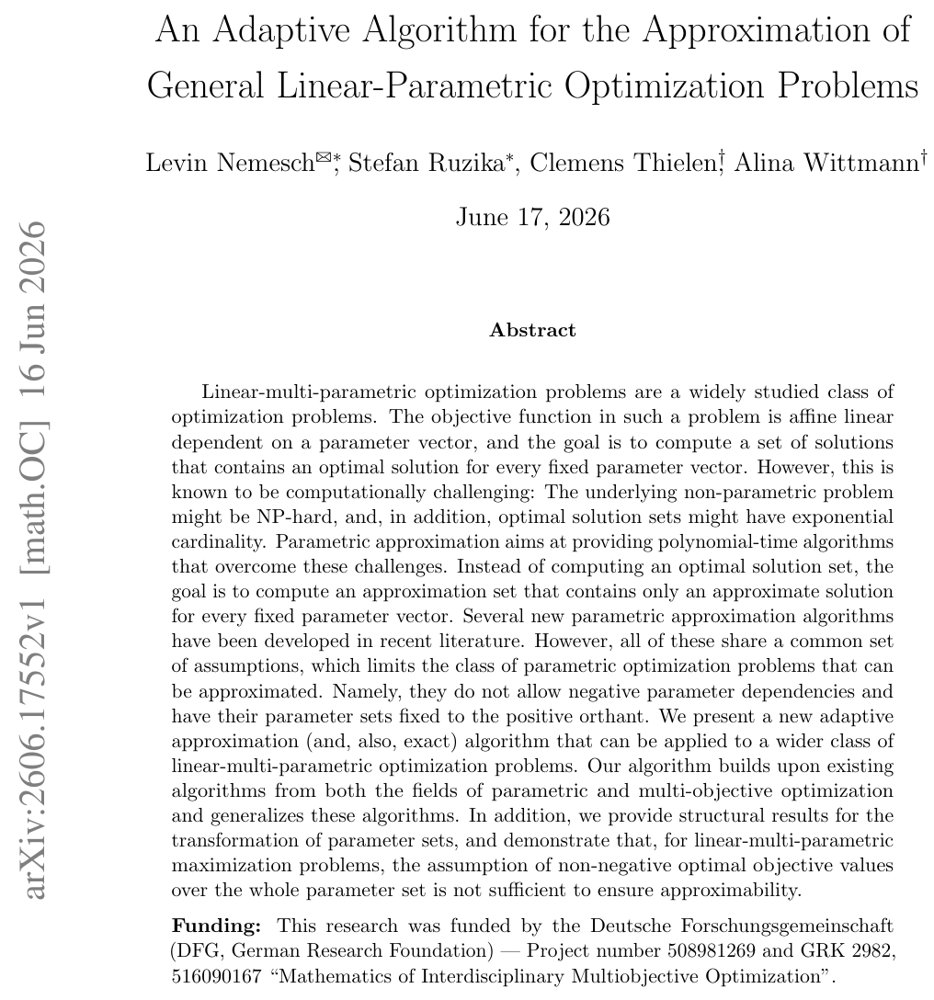An Adaptive Algorithm for the Approximation of General Linear-Parametric Optimization Problems Figure 1