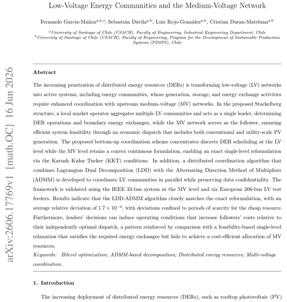 A Bilevel Optimization Model for Bottom-Up Coordination of Multiple Low-Voltage Energy Communities and the Medium-Voltage Network Figure 1