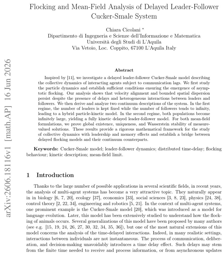 Flocking and Mean-Field Analysis of Delayed Leader-Follower Cucker-Smale System Figure 1