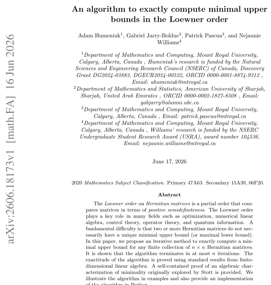An algorithm to exactly compute minimal upper bounds in the Loewner order Figure 1