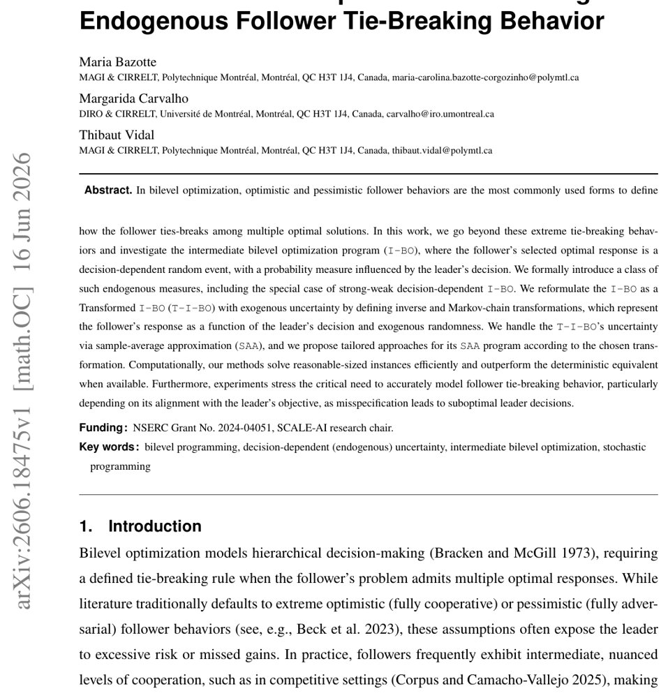 Intermediate Bilevel Optimization: Modeling Endogenous Follower Tie-Breaking Behavior Figure 1
