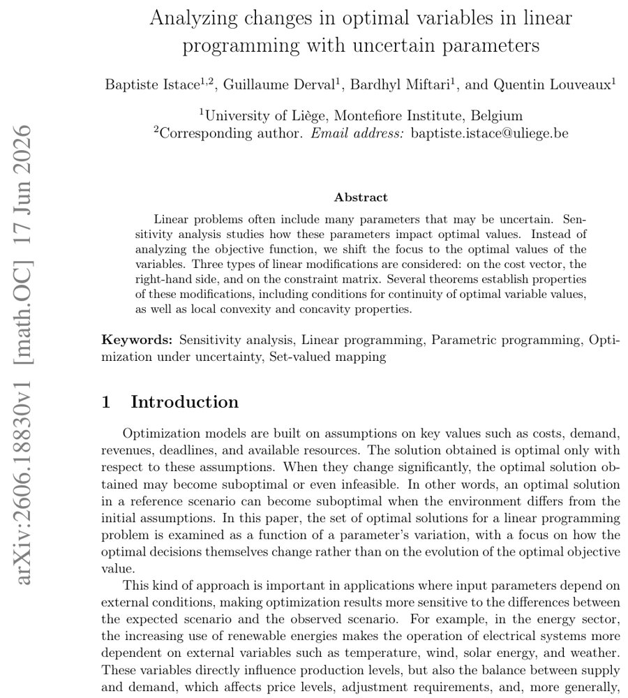 Analyzing changes in optimal variables in linear programming with uncertain parameters Figure 1