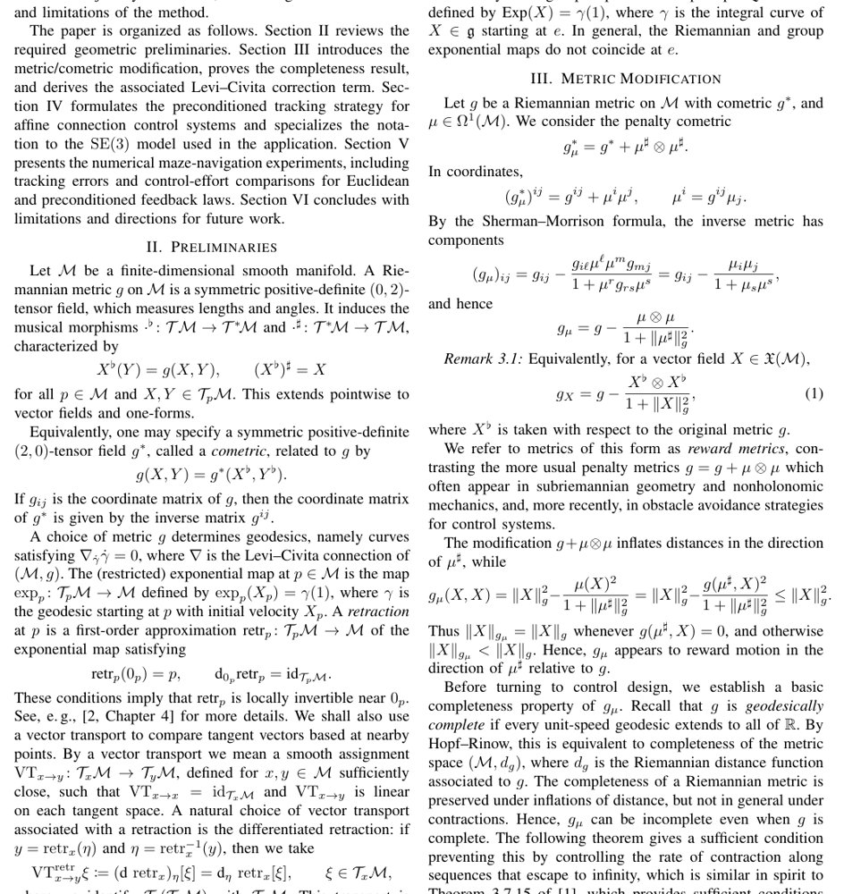 Riemannian Metric Preconditioning for Trajectory Tracking Figure 1
