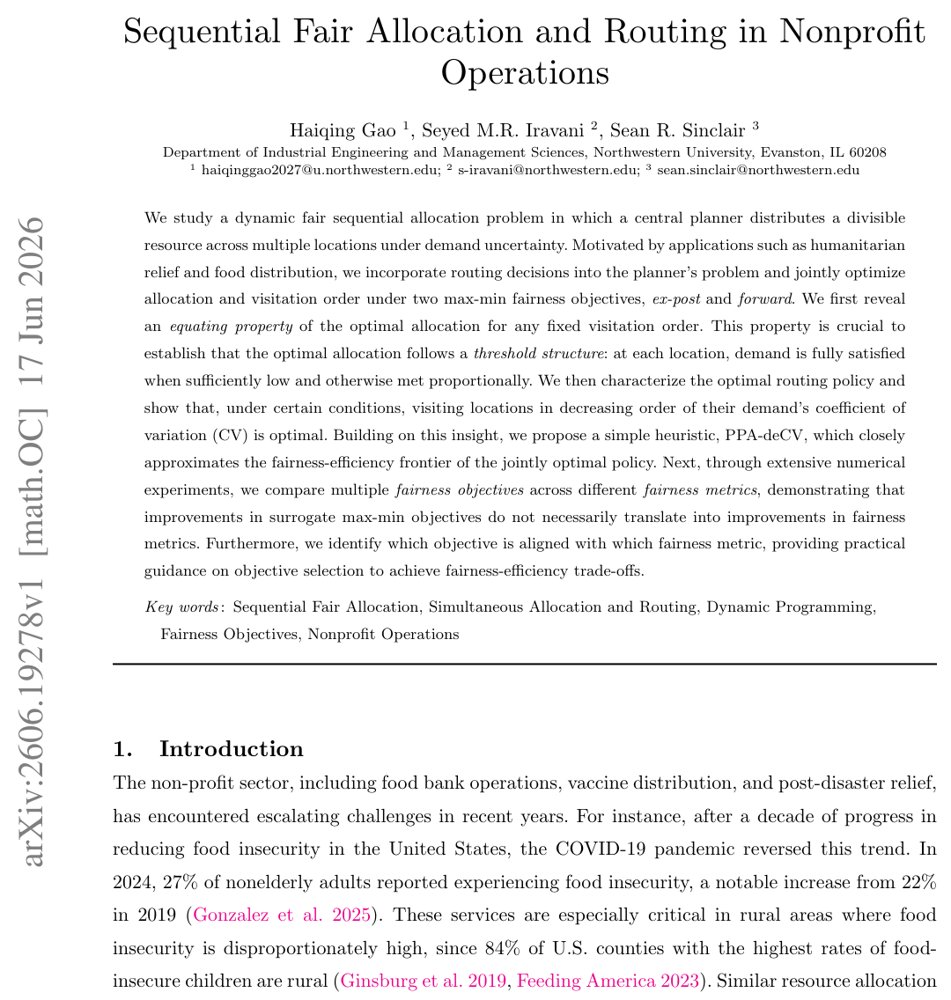 Sequential Fair Allocation and Routing in Nonprofit Operations Figure 1