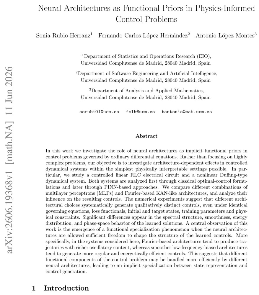 Neural Architectures as Functional Priors in Physics-Informed Control Problems Figure 1