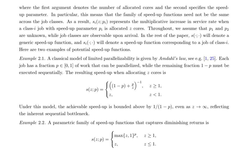 Dynamic Core Allocation for Malleable Jobs with Unknown Speed-up Parameters Figure 1