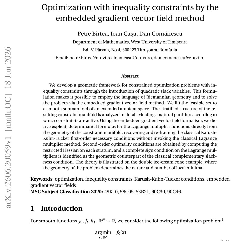 Optimization with inequality constraints by the embedded gradient vector field method Figure 1