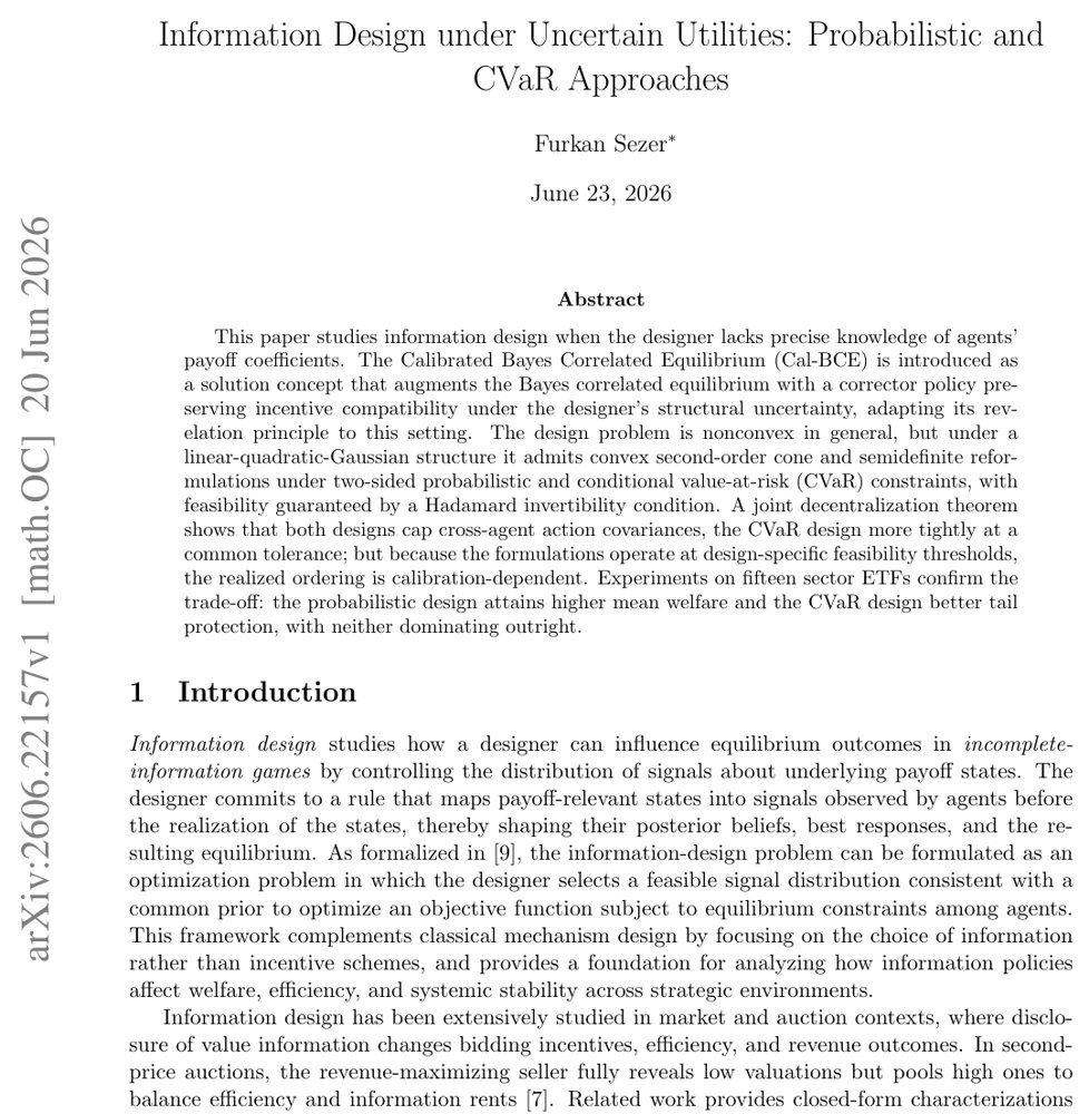 Information Design under Uncertain Utilities: Probabilistic and CVaR Approaches Figure 1