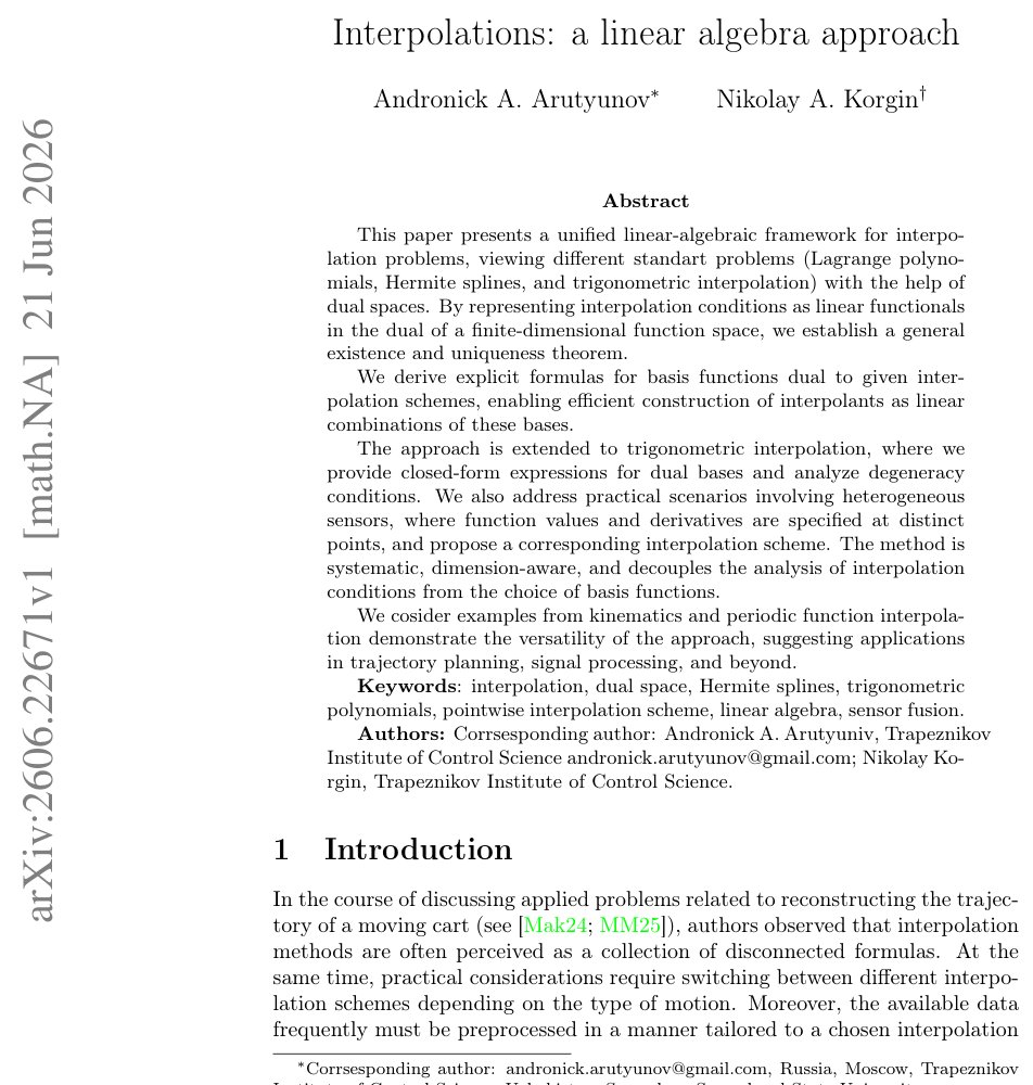 Interpolations: a linear algebra approach Figure 1