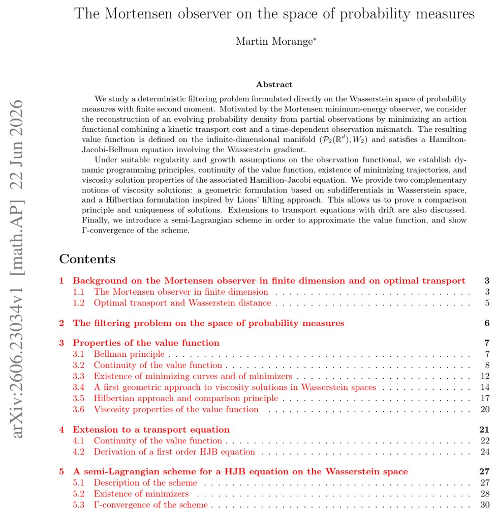 The Mortensen observer on the space of probability measures Figure 1