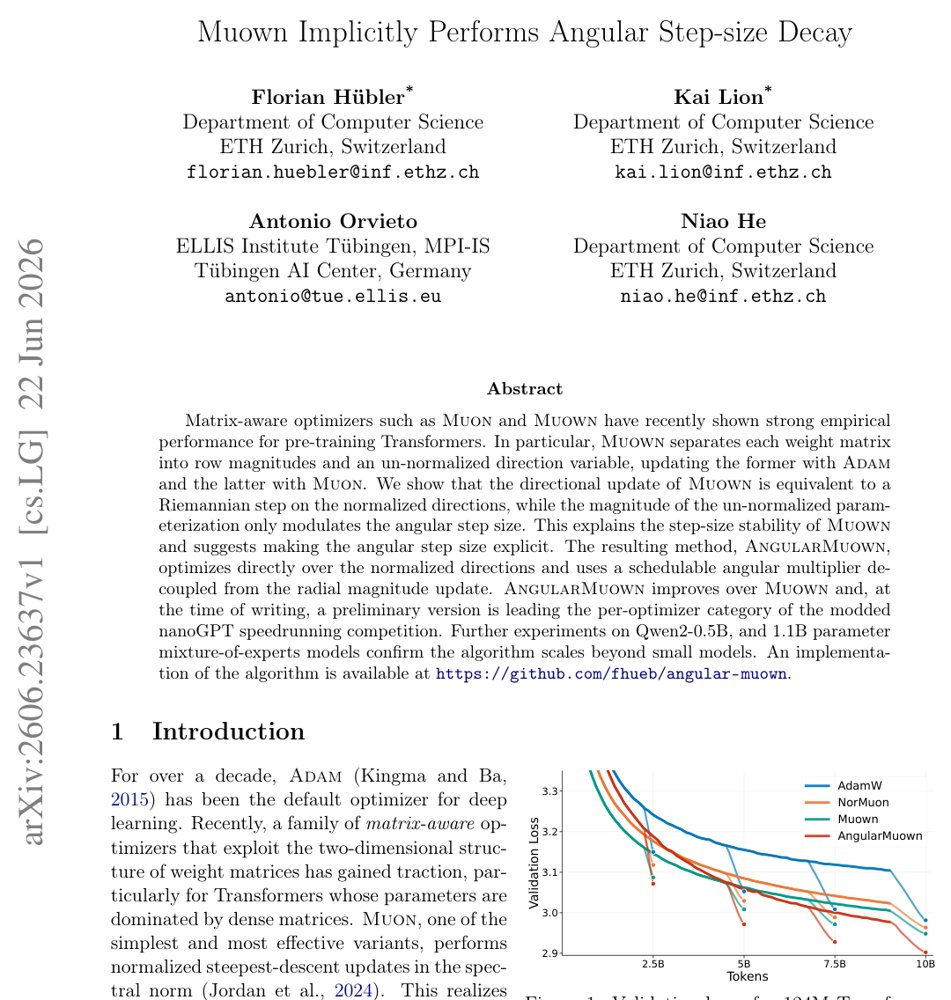 Muown Implicitly Performs Angular Step-size Decay Figure 1