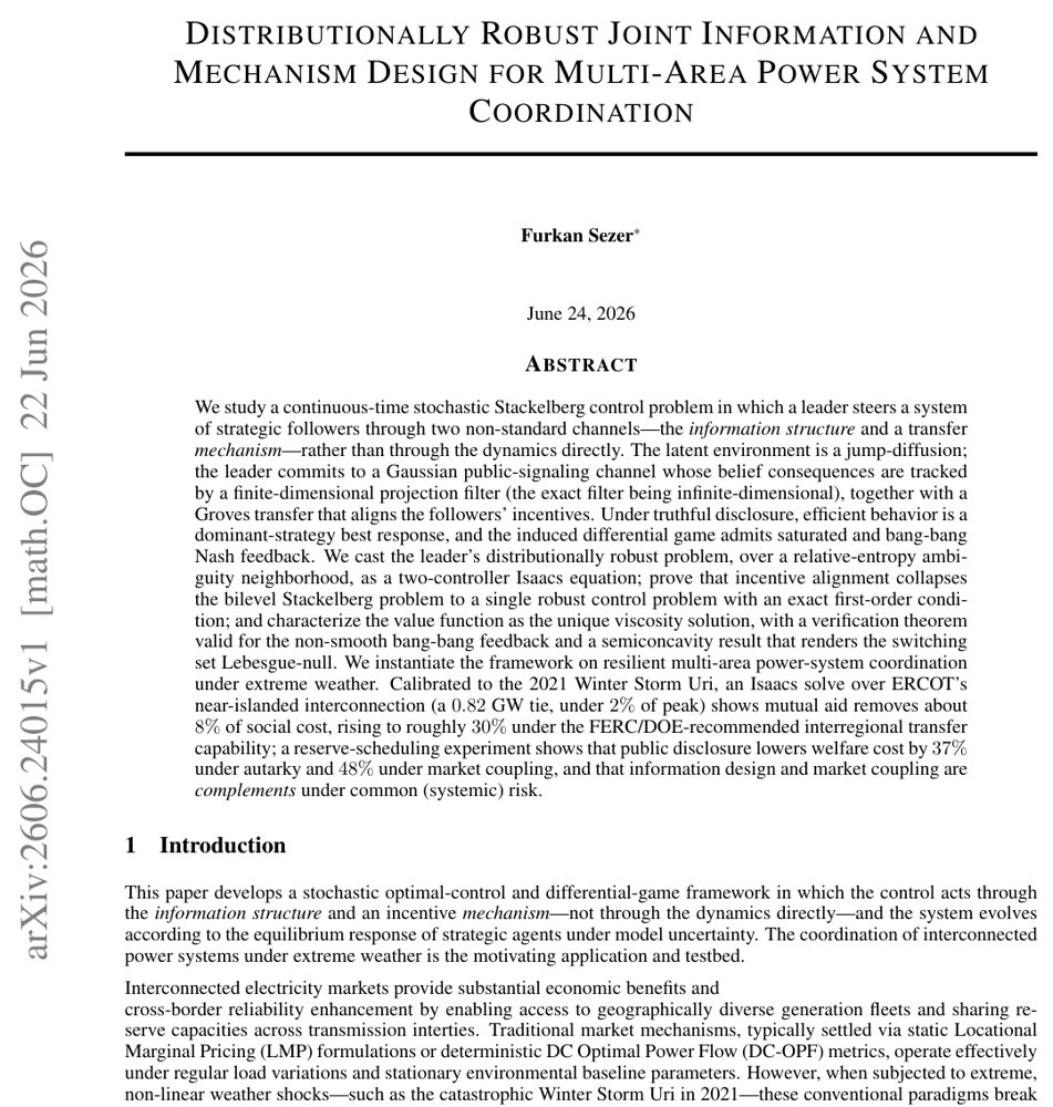 Distributionally Robust Joint Information and Mechanism Design for Multi-Area Power System Coordination Figure 1