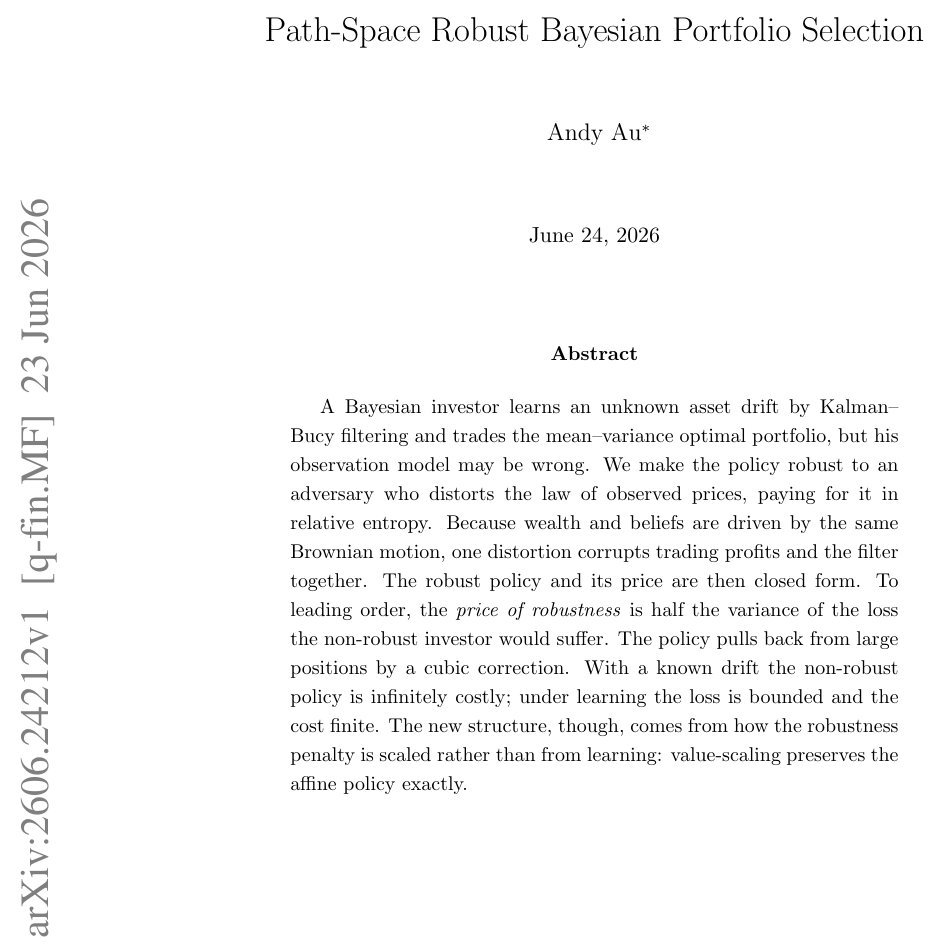 Path Space Robust Bayesian Portfolio Selection Figure 1