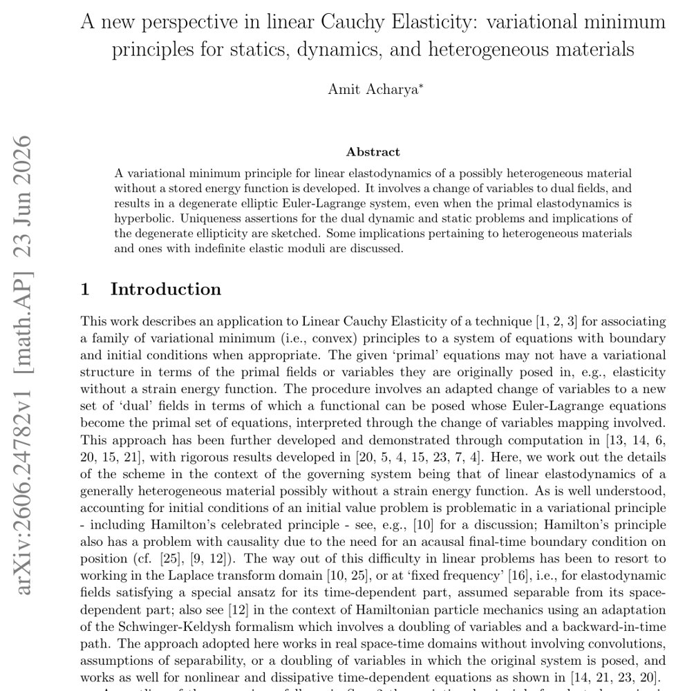 A new perspective in linear Cauchy Elasticity: variational minimum principles for statics, dynamics, and heterogeneous materials Figure 1