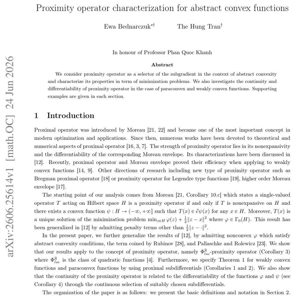Proximity operator characterization for abstract convex functions Figure 1