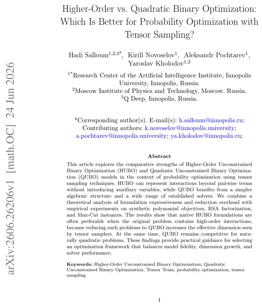Higher-Order vs. Quadratic Binary Optimization: Which Is Better for Probability Optimization with Tensor Sampling? Figure 1