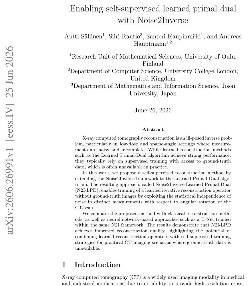 Enabling self-supervised learned primal dual with Noise2Inverse Figure 1