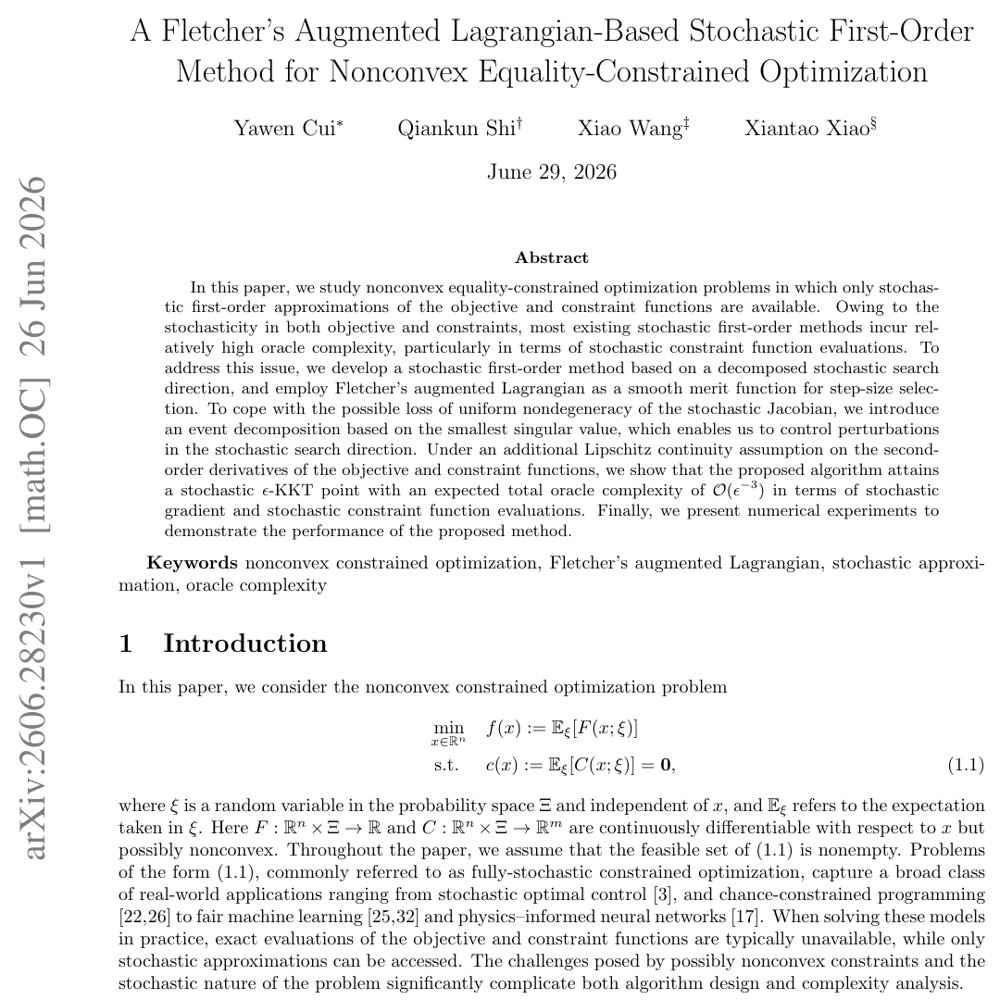 A Fletcher's Augmented Lagrangian-Based Stochastic First-Order Method for Nonconvex Equality-Constrained Optimization Figure 1