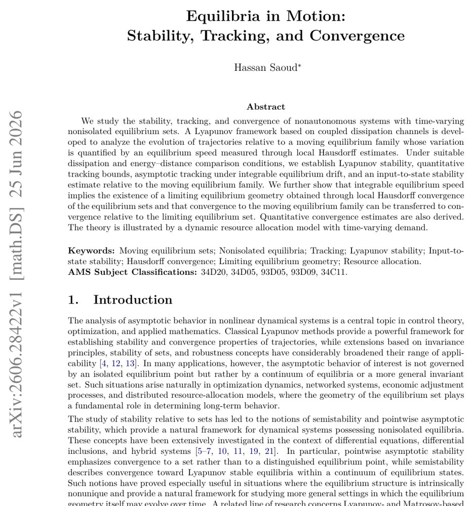 Equilibria in Motion: Stability, Tracking, and Convergence Figure 1