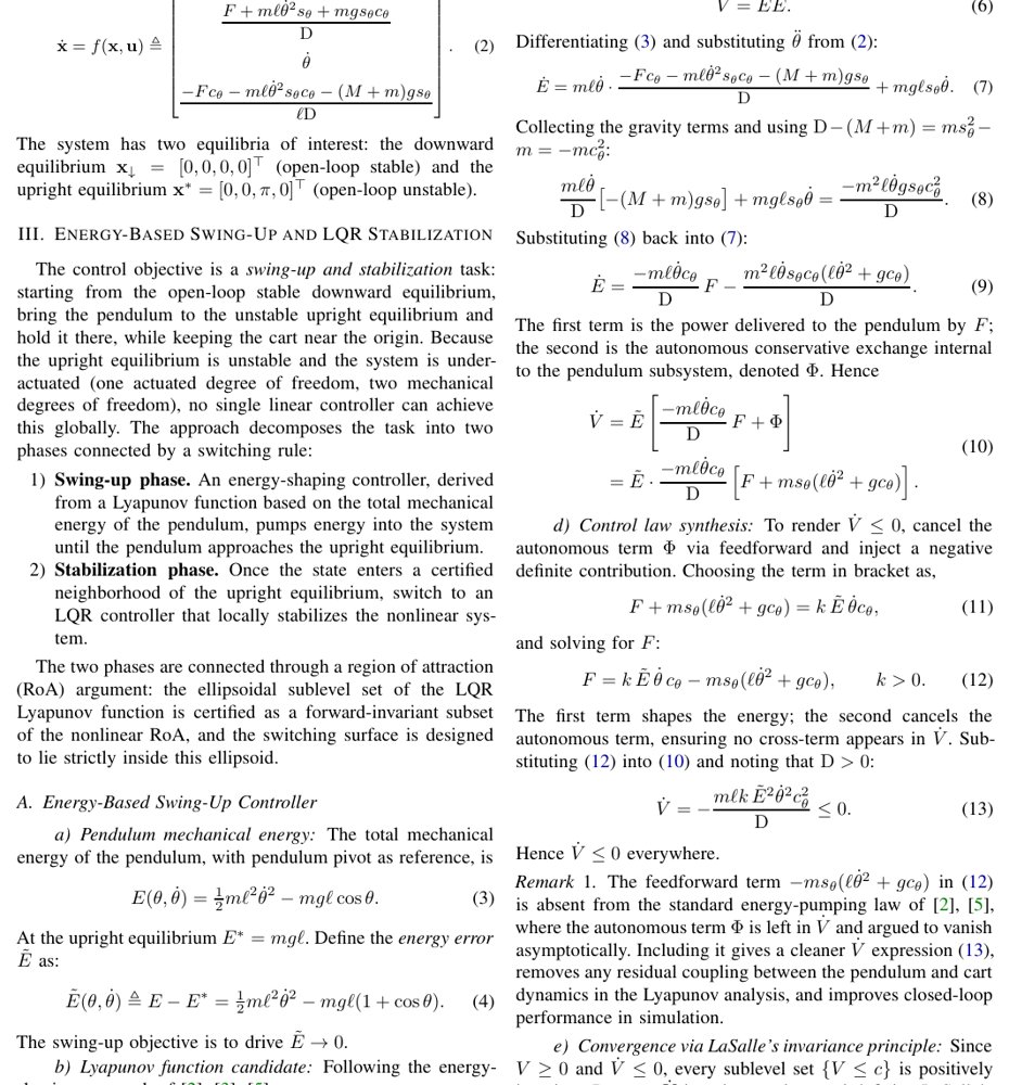 Reachability Guarantees for Cart-Pole Swing-Up and Stabilization Figure 1