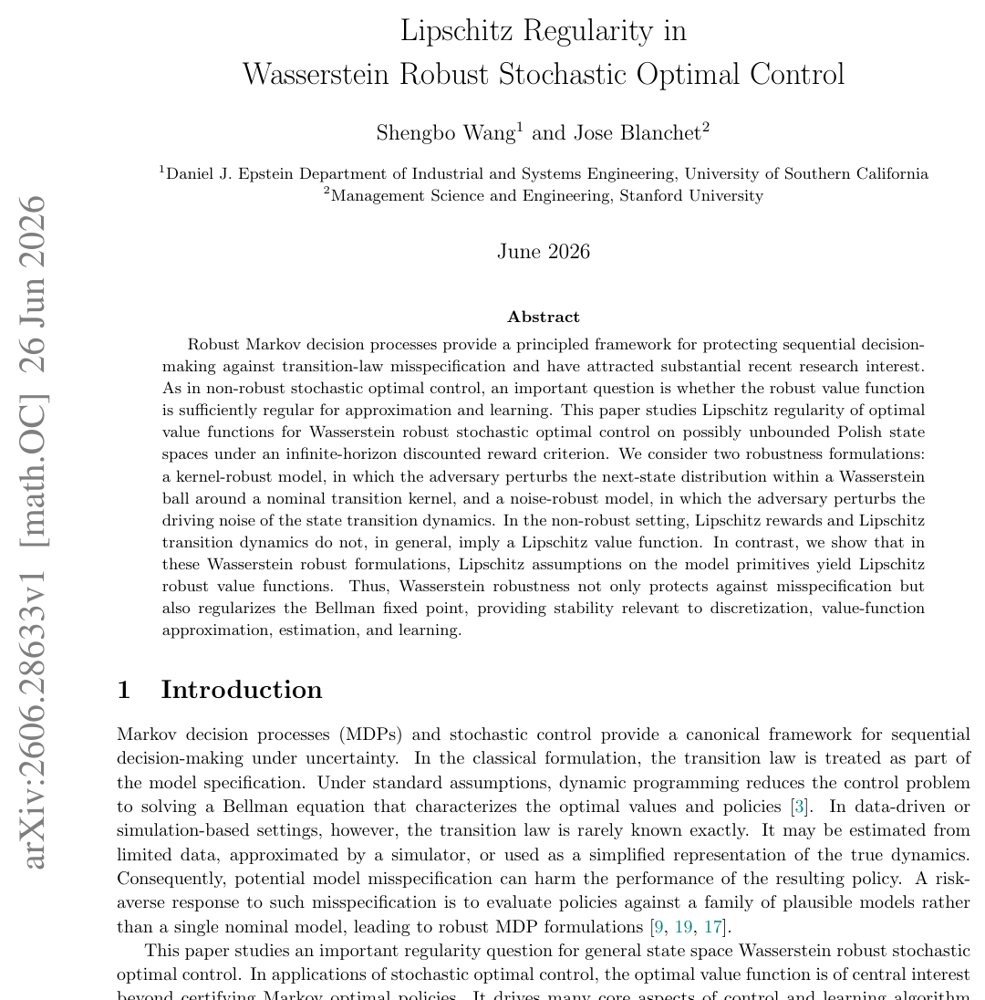 Lipschitz Regularity in Wasserstein Robust Stochastic Optimal Control Figure 1