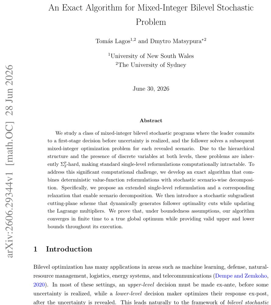 An Exact Algorithm for Mixed-Integer Bilevel Stochastic Problem Figure 1