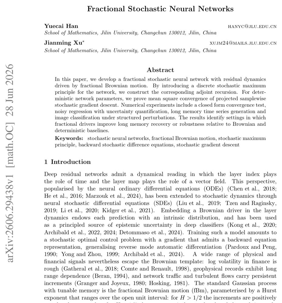 Fractional Stochastic Neural Networks Figure 1