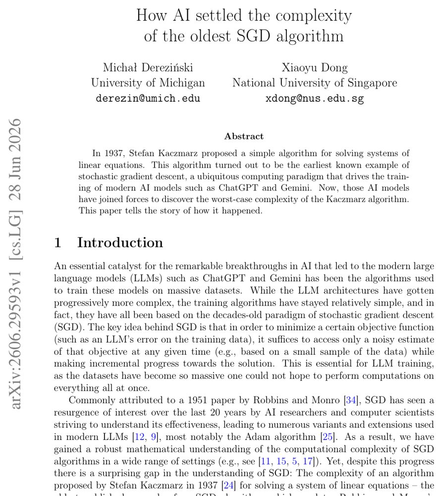 How AI settled the complexity of the oldest SGD algorithm Figure 1