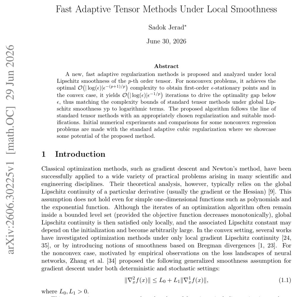 Fast Adaptive Tensor Methods Under Local Smoothness Figure 1
