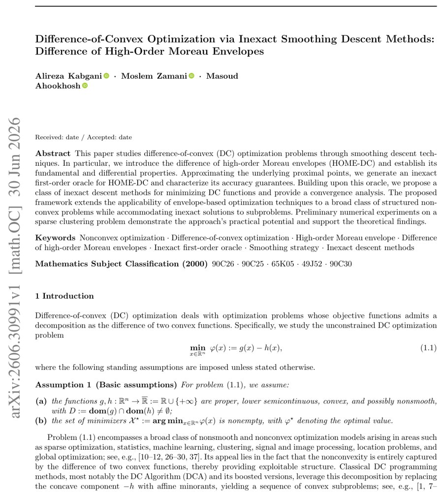 Difference-of-Convex Optimization via Inexact Smoothing Descent Methods: Difference of High-Order Moreau Envelopes Figure 1