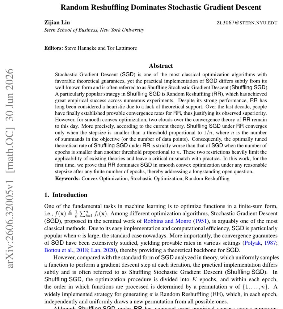 Random Reshuffling Dominates Stochastic Gradient Descent Figure 1
