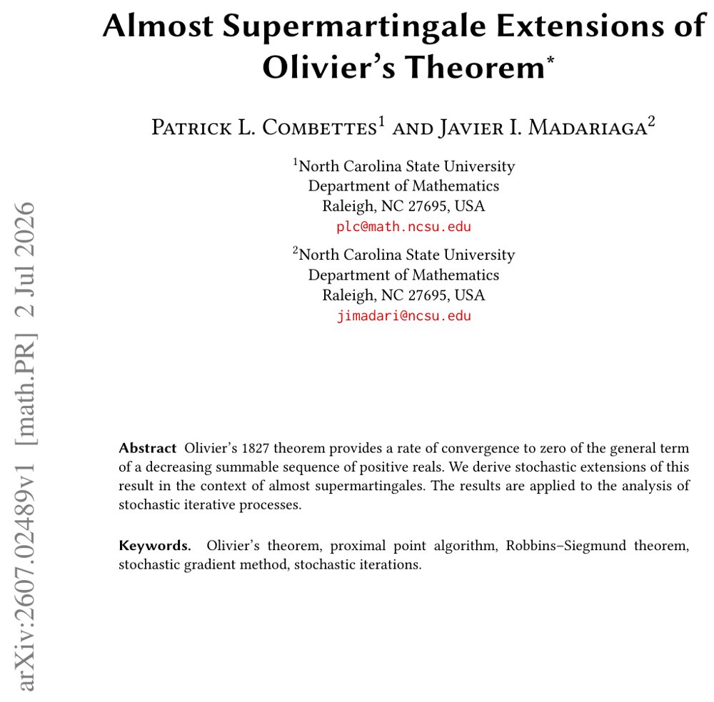 Almost Supermartingale Extensions of Olivier's Theorem Figure 1