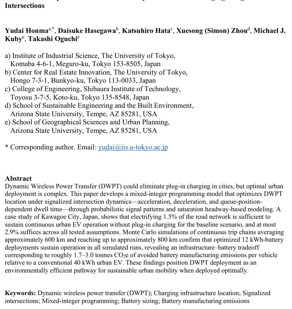 Infinite Drive: Optimal Urban Location of Dynamic Wireless Charging at Signalized Intersections Figure 1